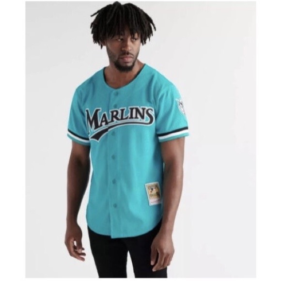 Mitchell & Ness Andre Dawson Teal Florida Marlins Mesh Batting Practice Jersey - Picture 3 of 5